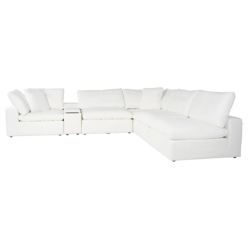 Nube White Corner Sofa with 6PCS/3 Armless Chairs  alternate image, 2 of 13 images.