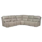 Granite Leather Power Reclining Sectional with 6PCS/3PWR  main image, 1 of 16 images.
