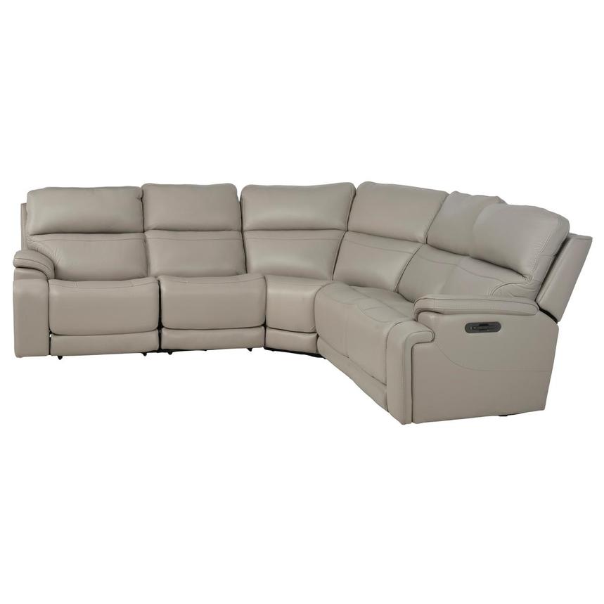 Granite Leather Power Reclining Sectional with 5PCS/2PWR alternate image, 3 of 13 images.
