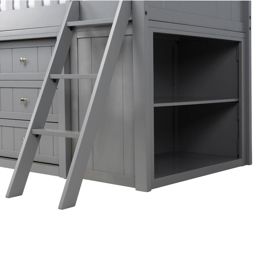 Balto Gray Twin Loft Bed w/Storage  alternate image, 7 of 13 images.