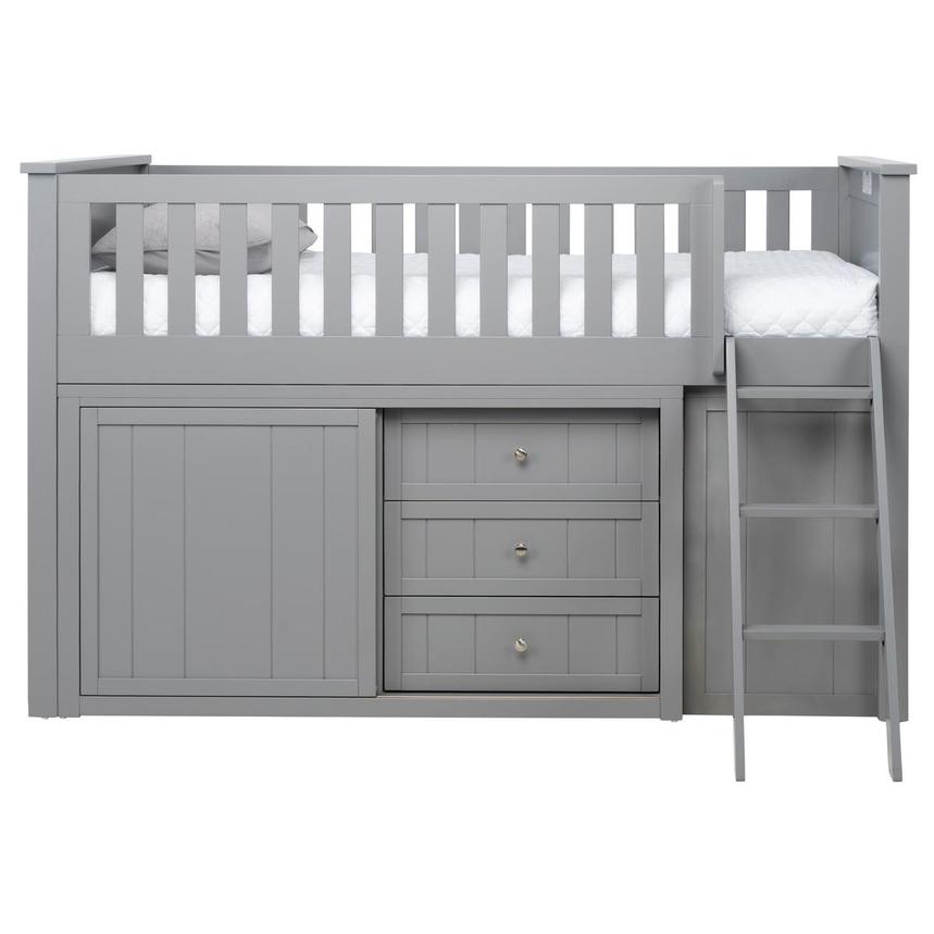 Balto Gray Twin Loft Bed w/Storage