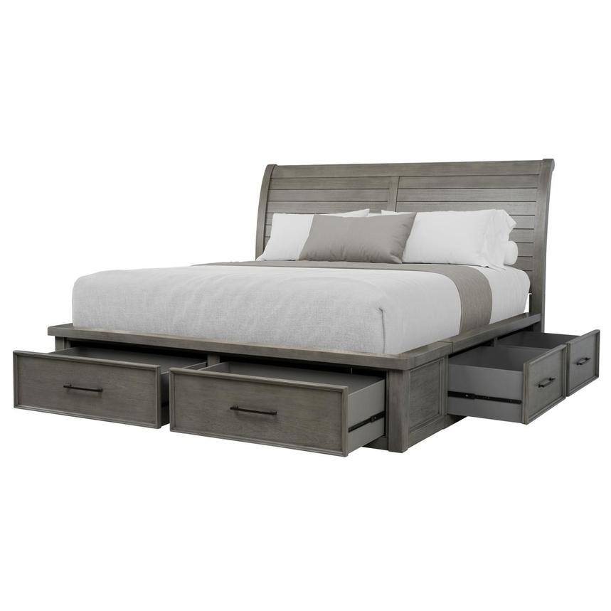 Justin Gray Queen Storage Bed  alternate image, 2 of 8 images.