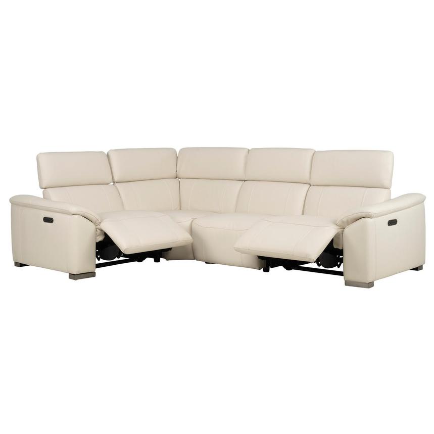 Cordova Cream Leather Power Reclining Sectional with 4PCS/2PWR alternate image, 3 of 11 images.