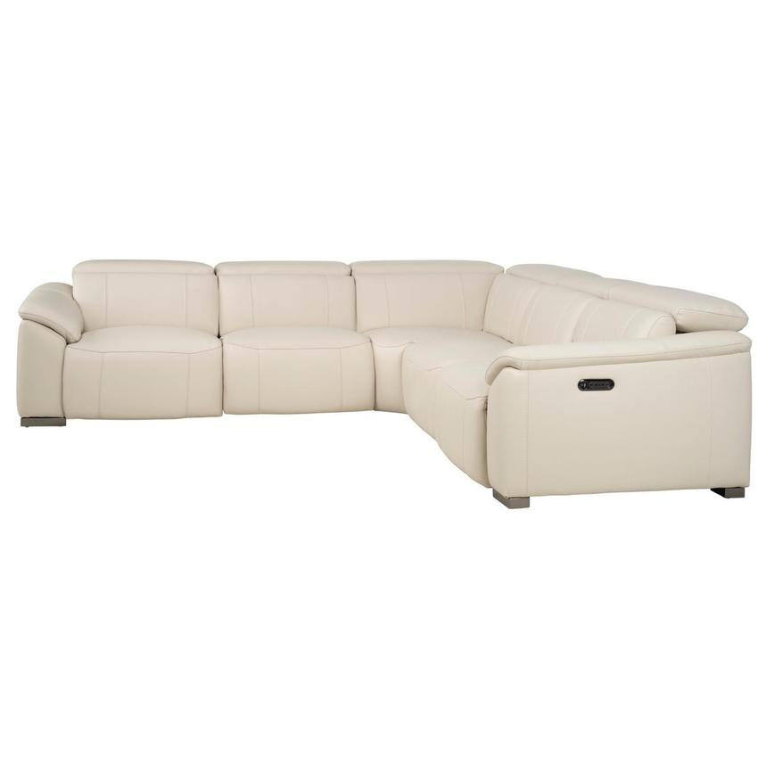 Cordova Cream Leather Power Reclining Sectional with 5PCS/2PWR  alternate image, 3 of 10 images.