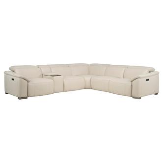Cordova Cream Leather Power Reclining Sectional with 6PCS/3PWR