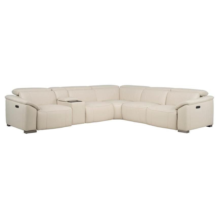 Cordova Cream Leather Power Reclining Sectional with 6PCS/3PWR main image, 1 of 13 images.