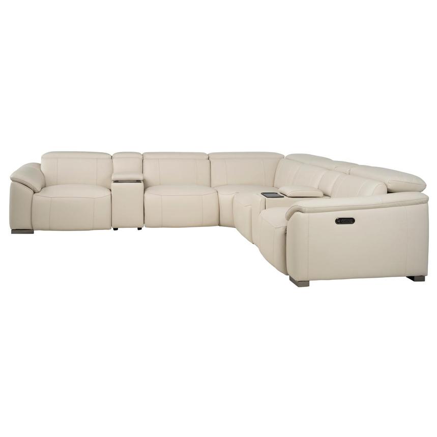 Cordova Cream Leather Power Reclining Sectional with 7PCS/3PWR  alternate image, 3 of 13 images.