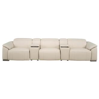 Cordova Cream Home Theater Leather Seating with 5PCS/2PWR