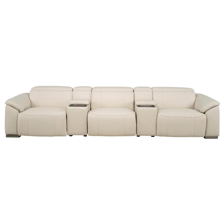 Cordova Cream Home Theater Leather Seating with 5PCS/2PWR  main image, 1 of 12 images.