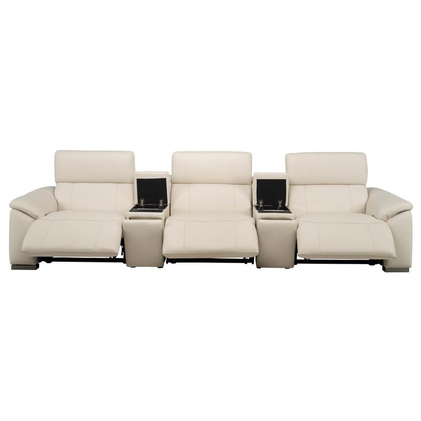 Cordova Cream Home Theater Leather Seating with 5PCS/3PWR alternate image, 3 of 13 images.