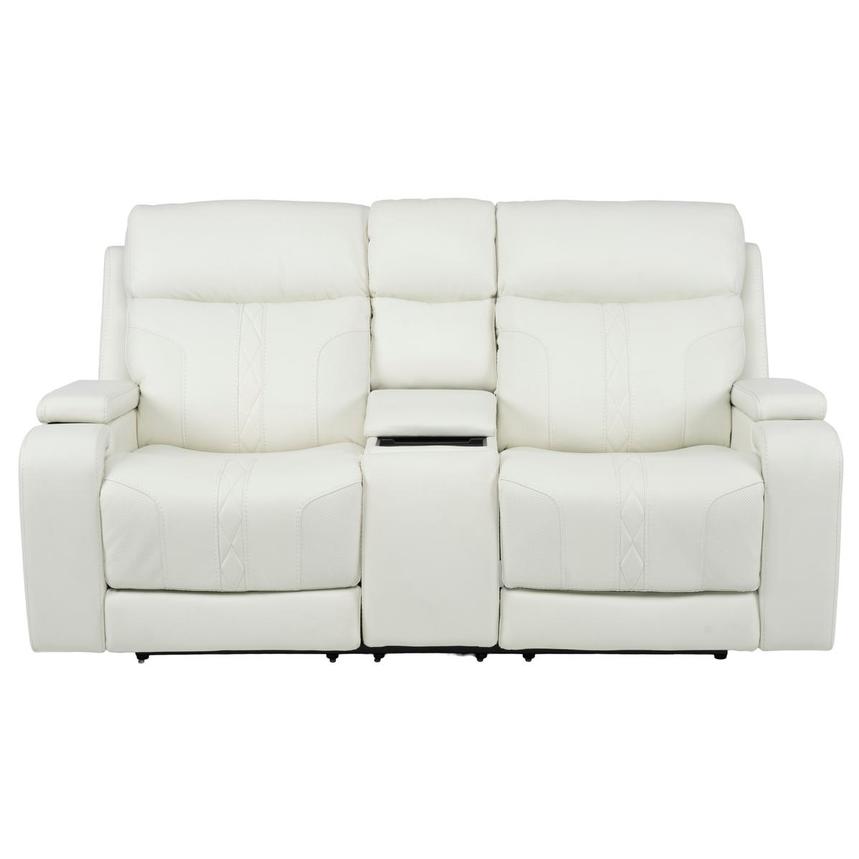 Zeus Leather Power Reclining Sofa w/Console  alternate image, 2 of 16 images.