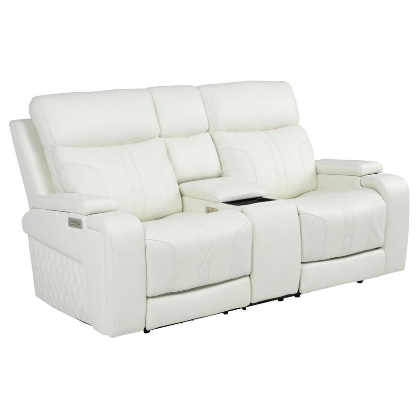 Zeus Leather Power Reclining Sofa w/Console alternate image, 5 of 17 images.
