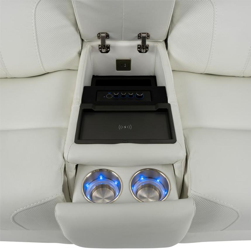 Zeus Leather Power Reclining Sofa w/Console alternate image, 8 of 16 images.