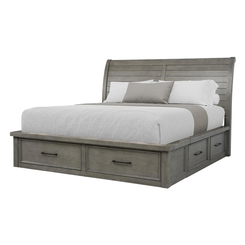 Justin Gray Queen Storage Bed main image, 1 of 8 images.