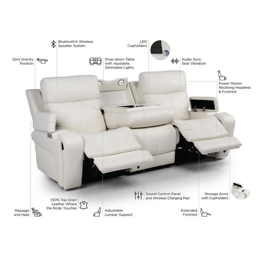 Zeus Leather Power Reclining Sofa  alternate image, 17 of 17 images.