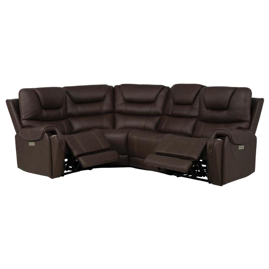 Capriccio Brown Power Reclining Sectional with 4PCS/2PWR  alternate image, 2 of 10 images.