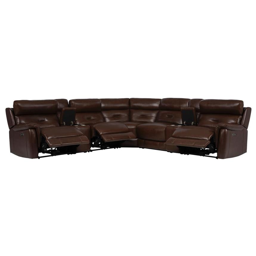 Naya Brown Leather Power Reclining Sectional with 7PCS/3PWR  alternate image, 2 of 11 images.
