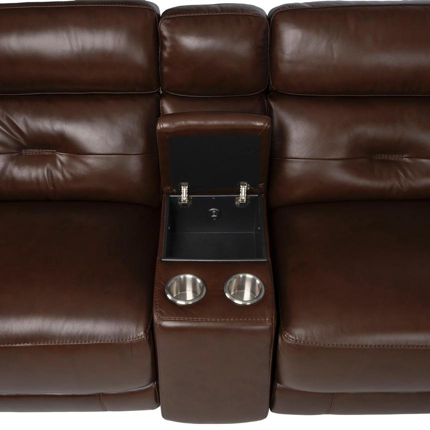 Naya Brown Leather Power Reclining Sectional with 7PCS/3PWR  alternate image, 7 of 11 images.