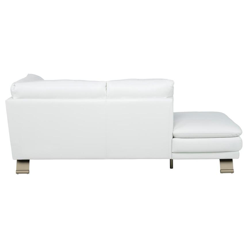 Rio White II Leather Corner Sofa w/Left Chaise alternate image, 3 of 9 images.