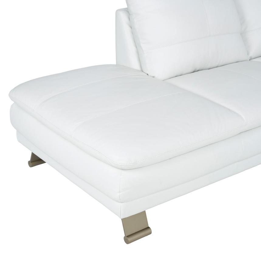 Rio White II Leather Corner Sofa w/Left Chaise alternate image, 8 of 9 images.