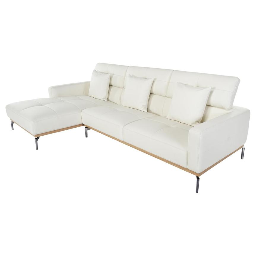 Nate White Leather Corner Sofa w/Left Chaise  alternate image, 5 of 7 images.
