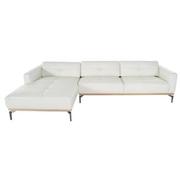 Nate White Leather Corner Sofa w/Left Chaise  main image, 1 of 7 images.
