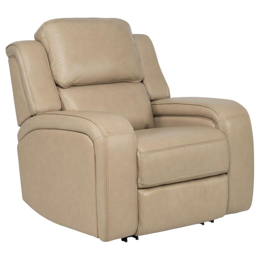 Epic Taupe Leather Power Recliner  alternate image, 3 of 12 images.