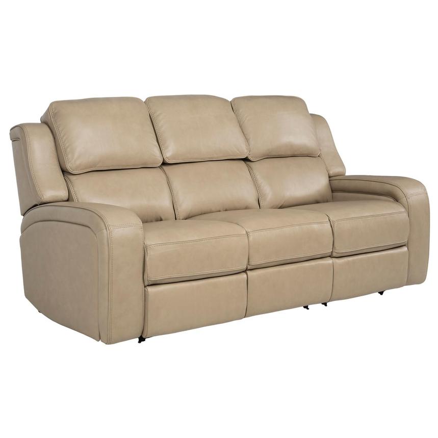 Epic Taupe Leather Power Reclining Sofa alternate image, 3 of 14 images.