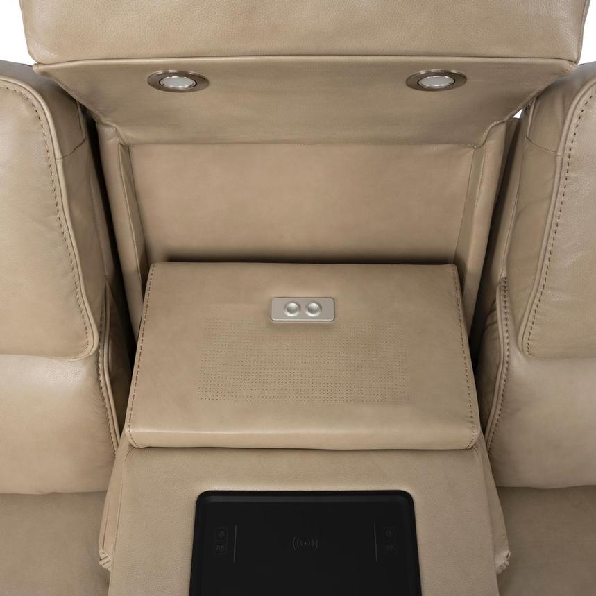 Epic Taupe Leather Power Reclining Sofa alternate image, 8 of 14 images.