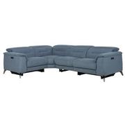Claribel II Light Blue Power Reclining Sectional with 4PCS/2PWR  main image, 1 of 10 images.