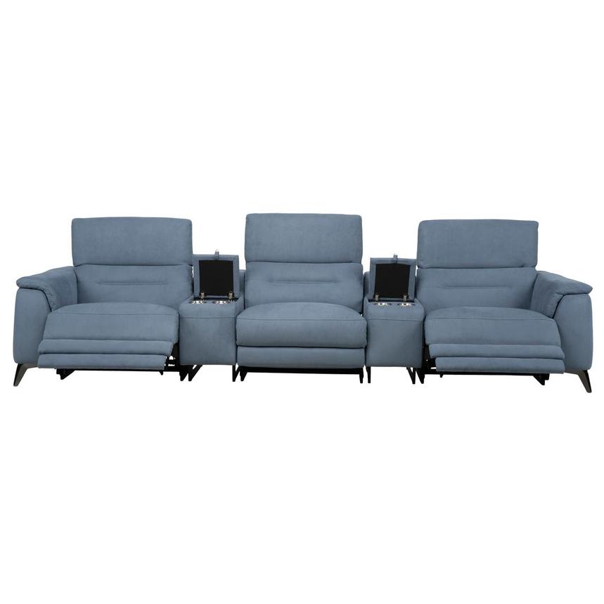 Claribel II Light Blue Home Theater Seating with 5PCS/2PWR  alternate image, 2 of 12 images.