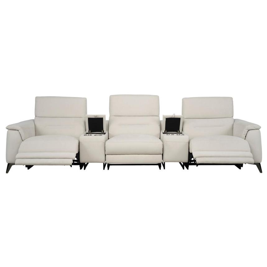 Claribel II Ivory Home Theater Seating with 5PCS/2PWR  alternate image, 2 of 12 images.