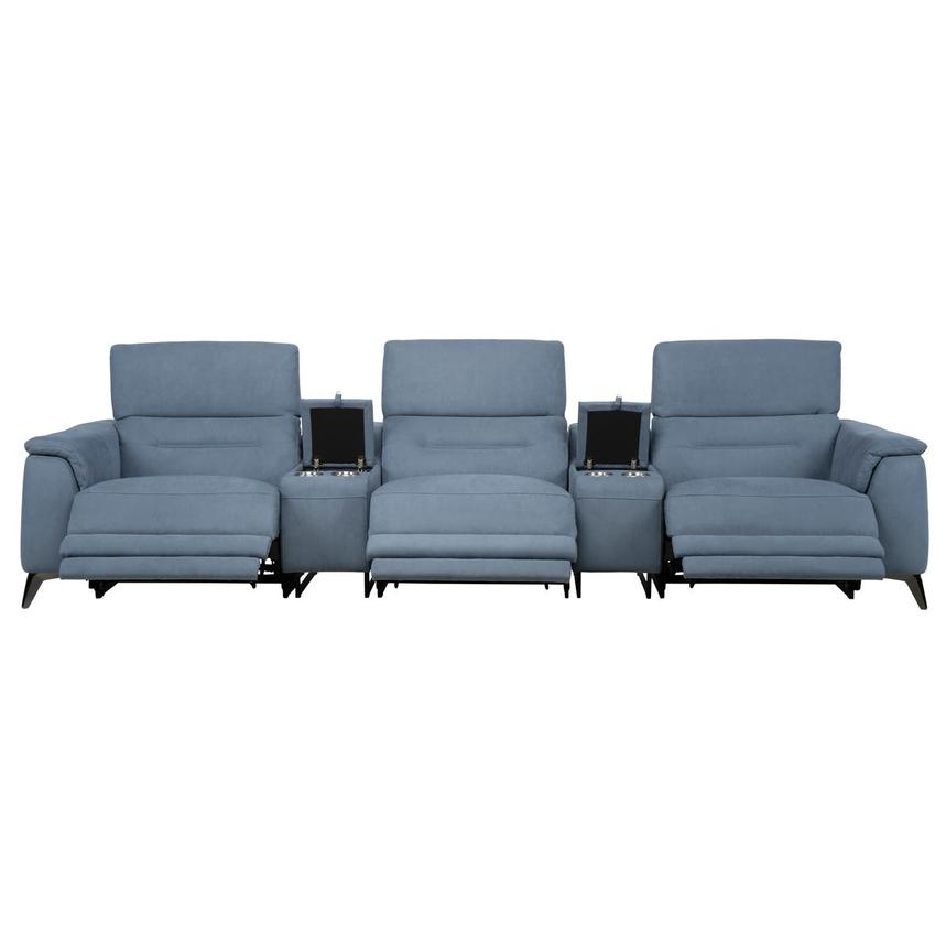 Claribel II Light Blue Home Theater Seating with 5PCS/3PWR  alternate image, 2 of 12 images.
