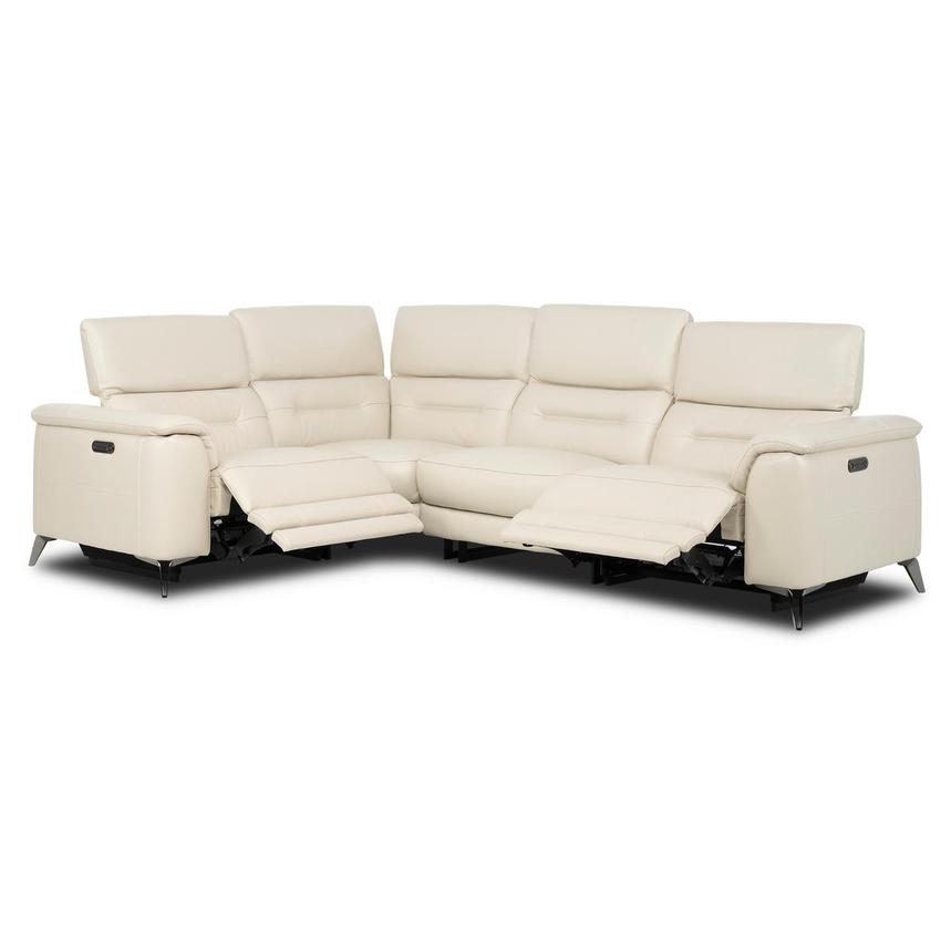 Anabel Cream 2.0 Leather Power Reclining Sectional with 4PCS/2PWR  alternate image, 2 of 4 images.