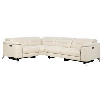 Anabel Cream 2.0 Leather Power Reclining Sectional with 4PCS/2PWR