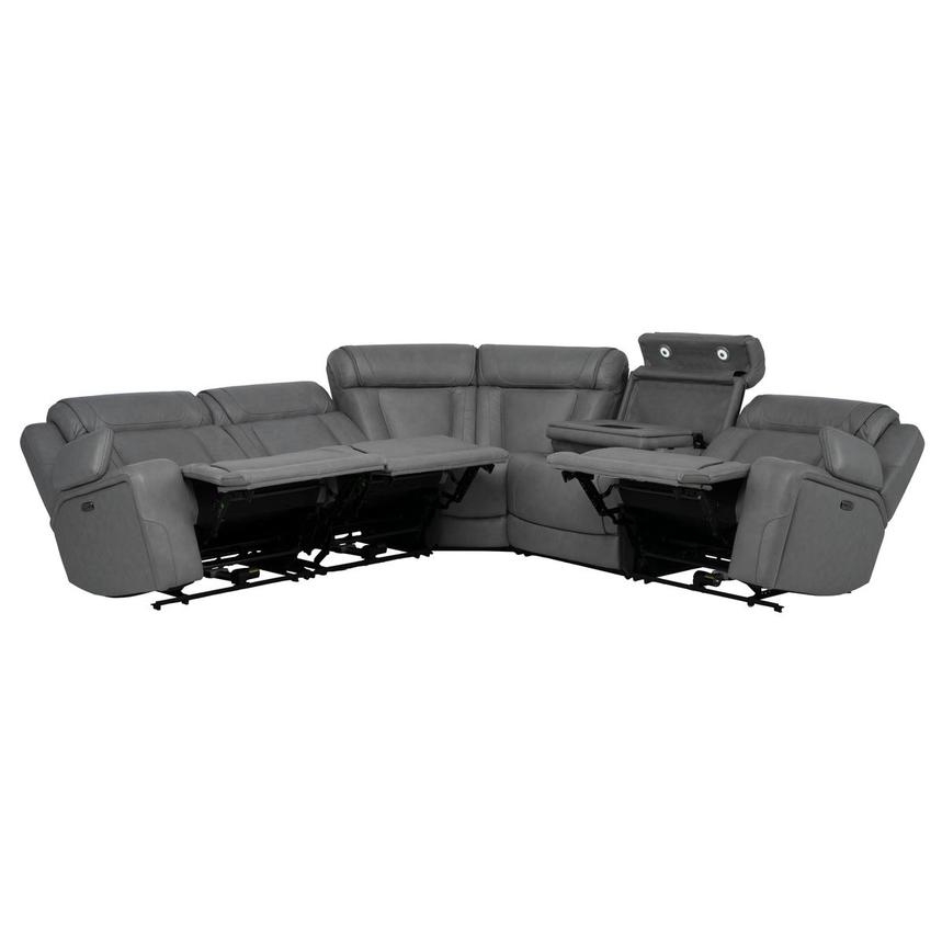 Odyssey Cobalt 5PCS/3PWR Leather Power Reclining Sectional  alternate image, 4 of 16 images.