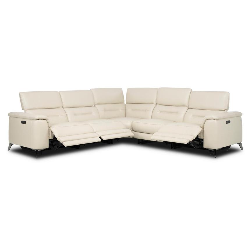Anabel Cream 2.0 Leather Power Reclining Sectional with 5PCS/3PWR  alternate image, 2 of 4 images.