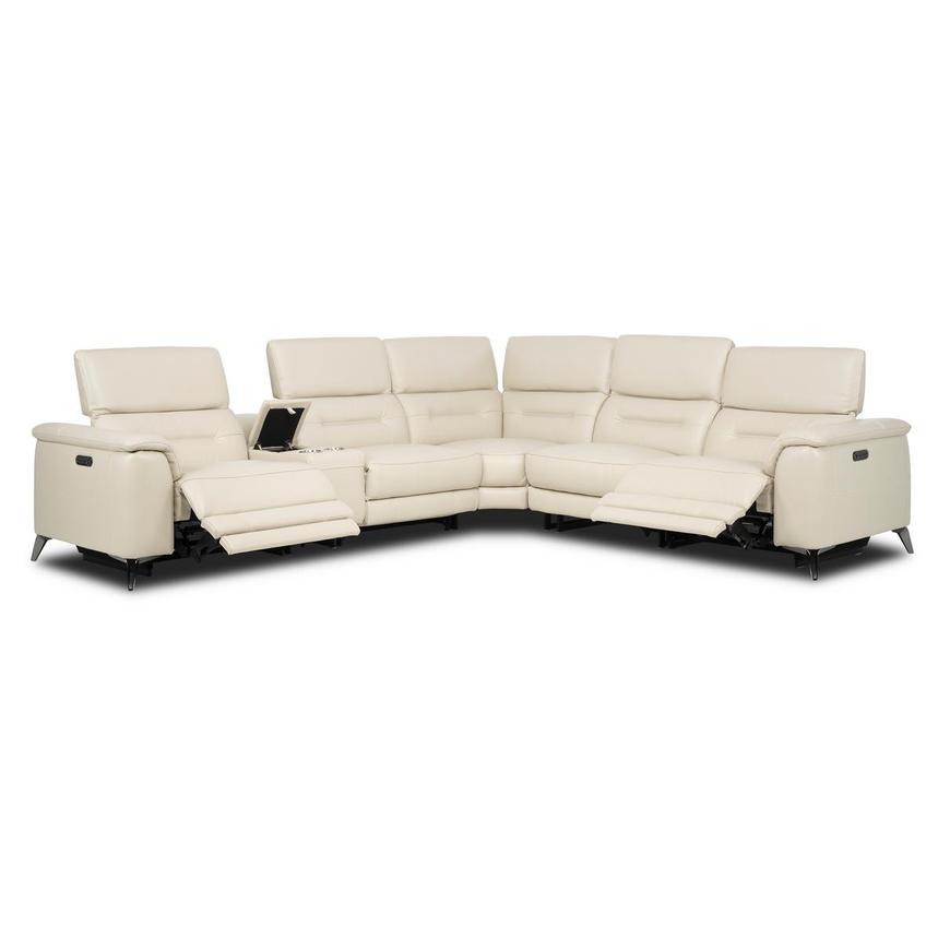 Anabel Cream 2.0 Leather Power Reclining Sectional with 6PCS/2PWR  alternate image, 2 of 4 images.