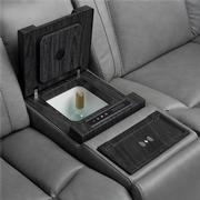 Cobalt 6PCS/3PWR Leather Power Reclining Sectional w/Beverage Cooler  alternate image 3 of 4 images.