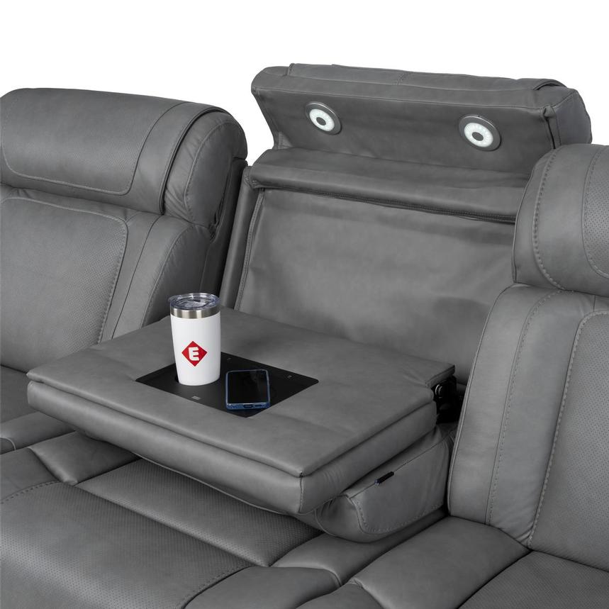 Odyssey Cobalt 6PCS/3PWR Leather Power Reclining Sectional w/Beverage Cooler  alternate image, 12 of 20 images.