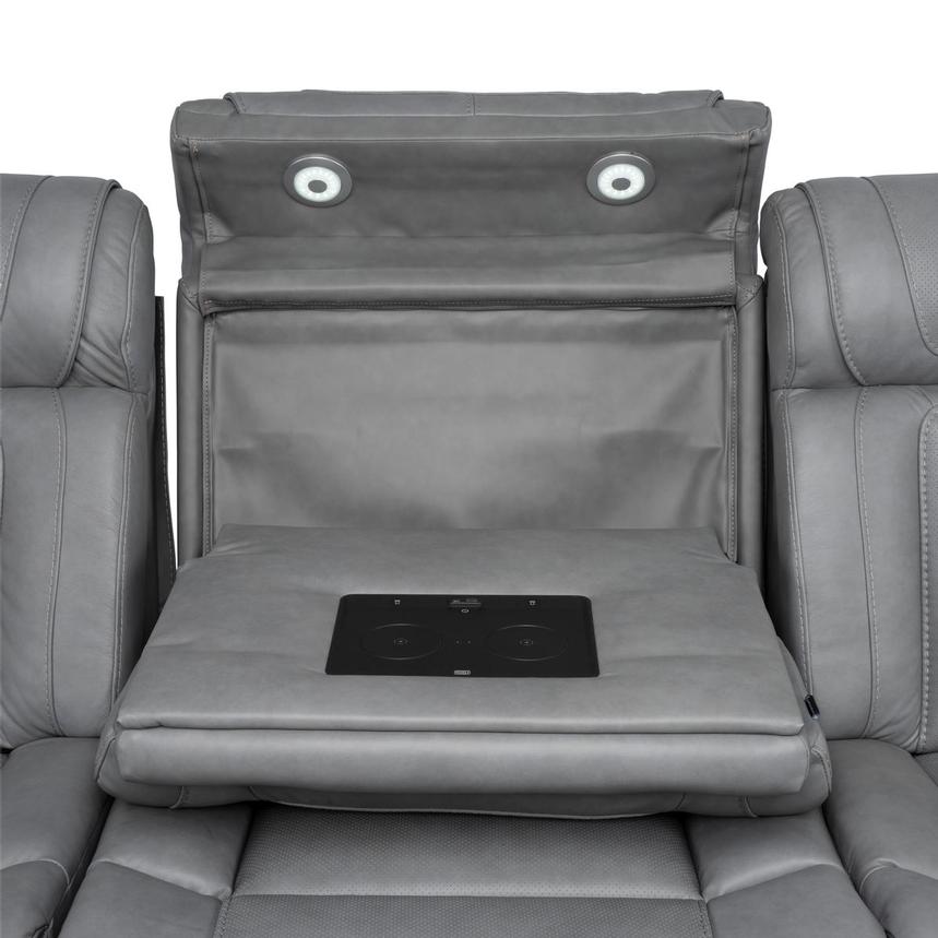 Odyssey Cobalt 7PCS/3PWR Leather Power Reclining Sectional w/Beverage Cooler  alternate image, 12 of 20 images.