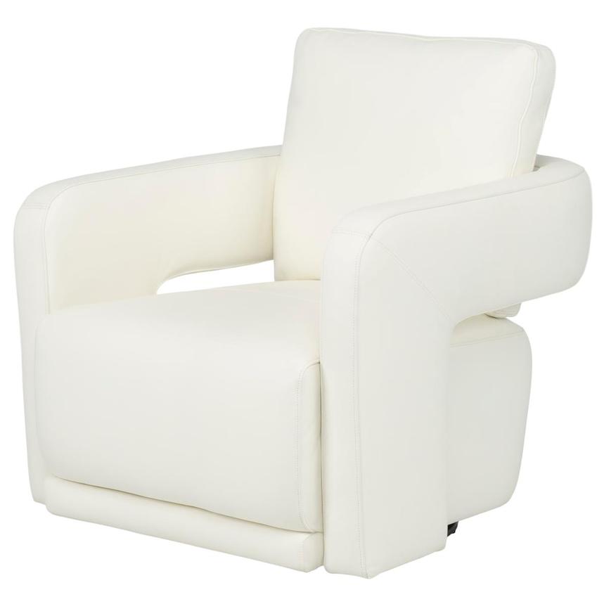Carmello White Leather Swivel Chair main image, 1 of 8 images.