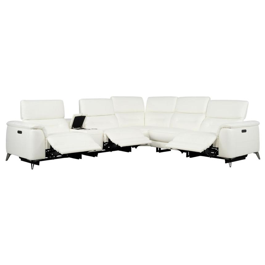 Anabel White 2.0 Leather Power Reclining Sectional with 6PCS/3PWR  alternate image, 2 of 12 images.