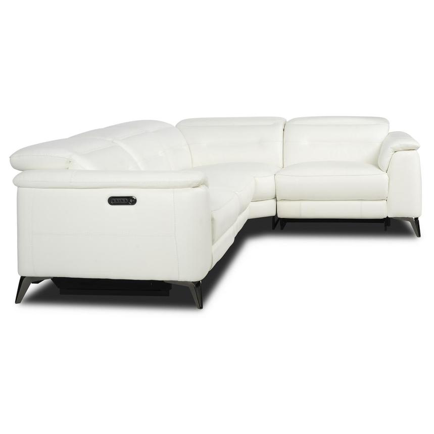 Anabel White 2.0 Leather Power Reclining Sectional with 4PCS/2PWR alternate image, 3 of 10 images.