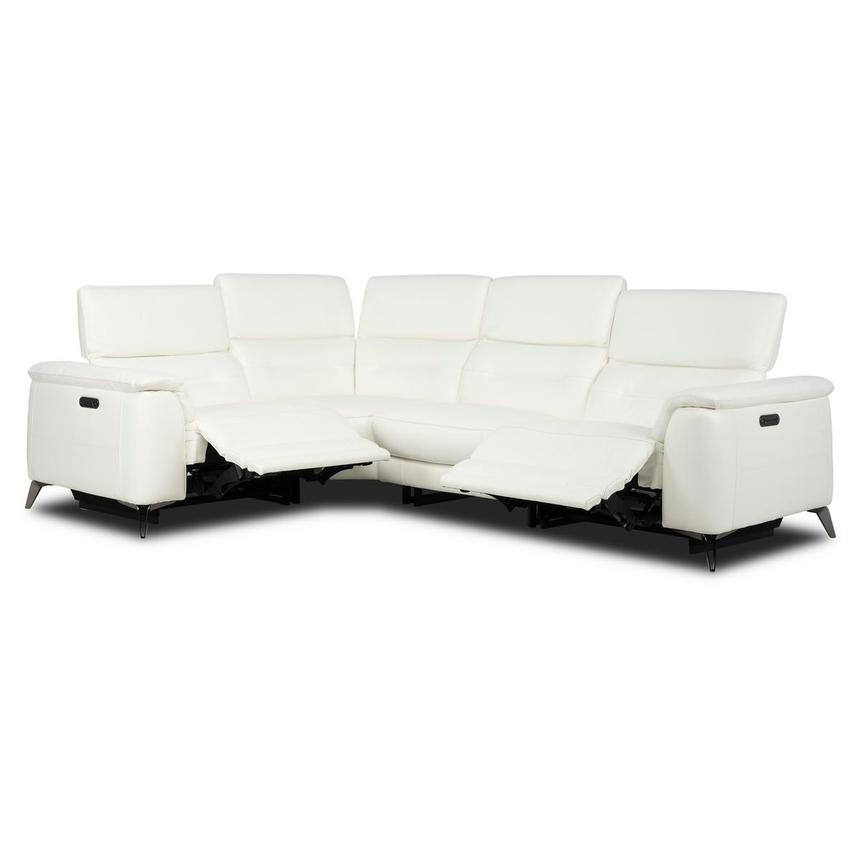 Anabel White 2.0 Leather Power Reclining Sectional with 4PCS/2PWR