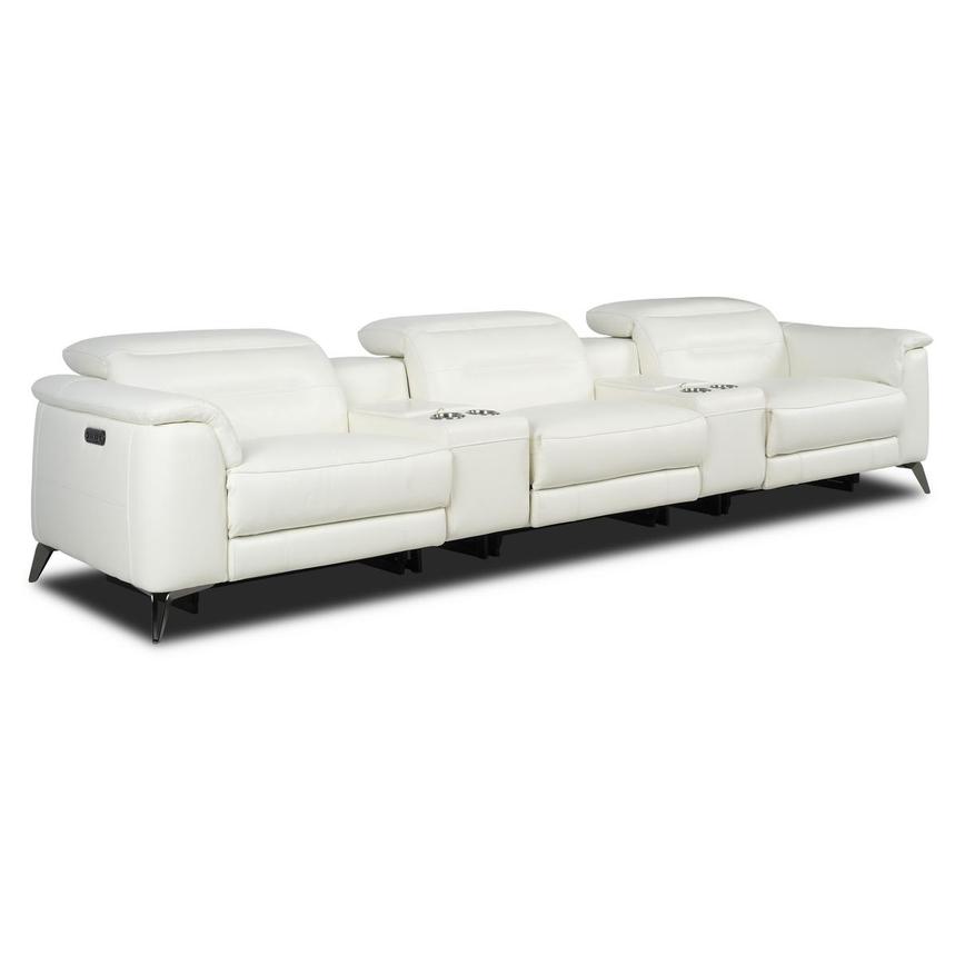 Anabel White 2.0 Home Theater Leather Seating with 5PCS/2PWR alternate image, 3 of 13 images.