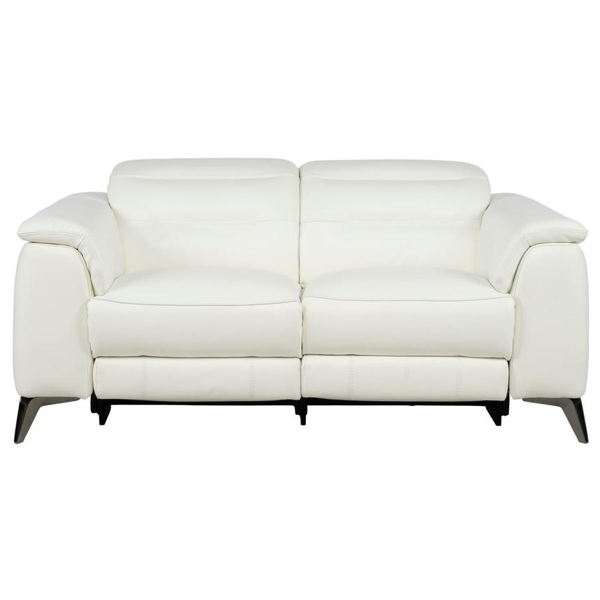 Anabel White 2.0 Leather Power Reclining Loveseat main image, 1 of 11 images.