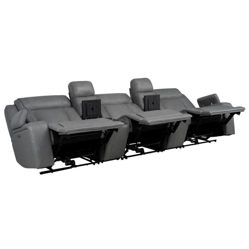 Odyssey Cobalt 5PCS/3PWR Home Theater Leather Seating w/Beverage Cooler alternate image, 5 of 16 images.