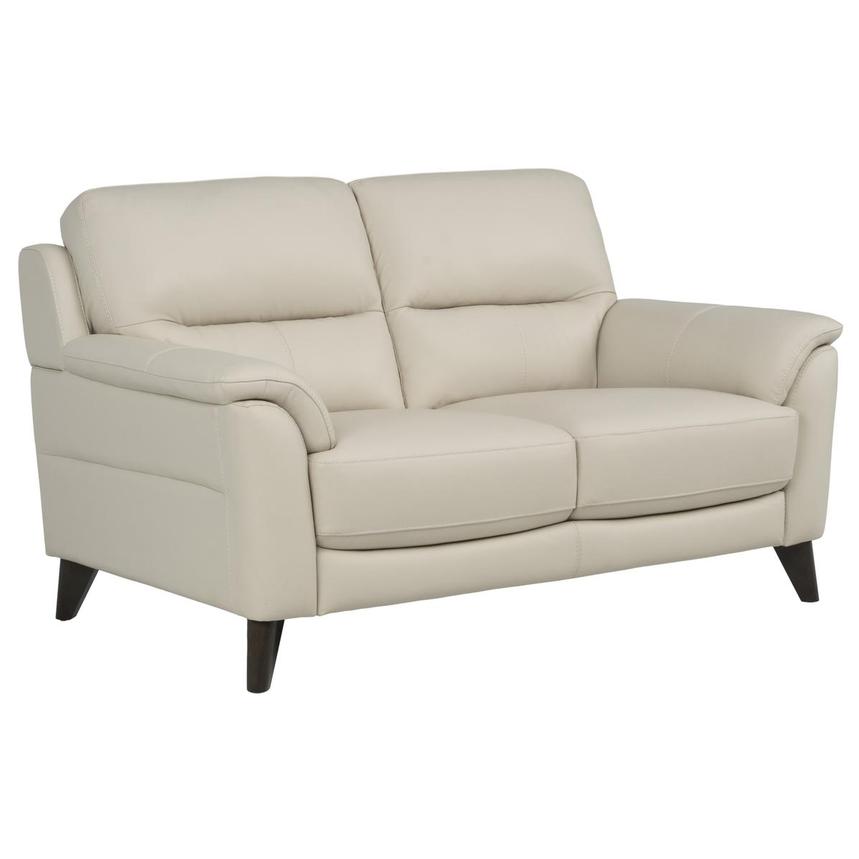 Bali Cream Leather Loveseat  alternate image, 2 of 8 images.