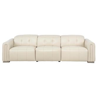 Anchi Silver Oversized Leather Sofa w/3PWR | El Dorado Furniture